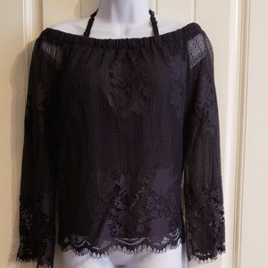 AZ Jeans Co GunMetal Off the Shoulder  Lace Top